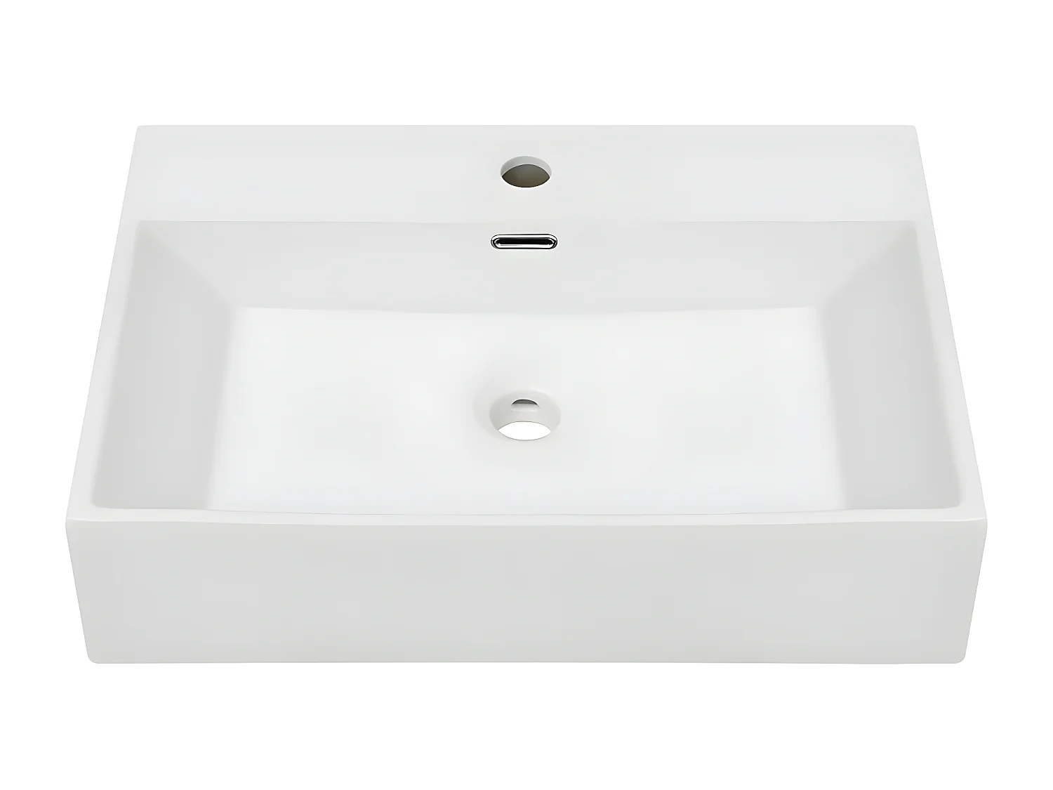 Vasque avec trou de robinet en céramique Blanc 60,5x42,5x14,5cm FR655260