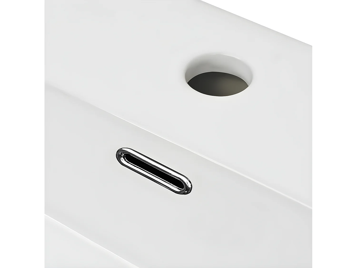 Vasque avec trou de robinet en céramique Blanc 60,5x42,5x14,5cm FR655260