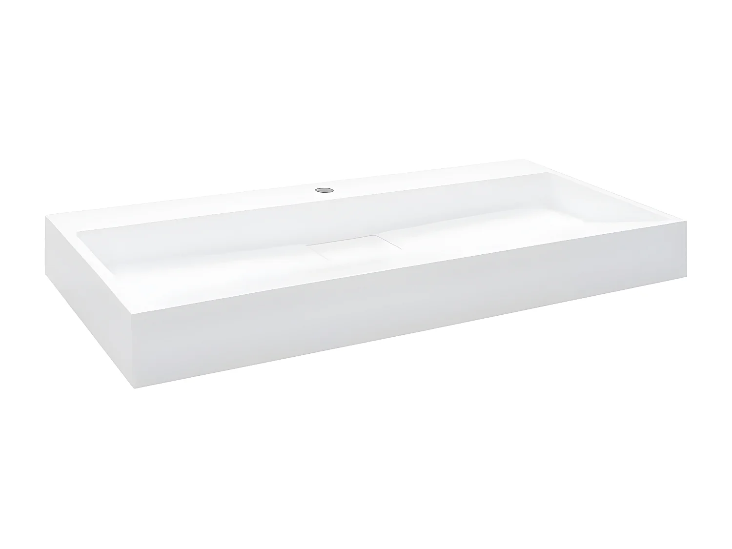 Lavabo 100x46x11 cm resina mineral/mármol blanco ES675482