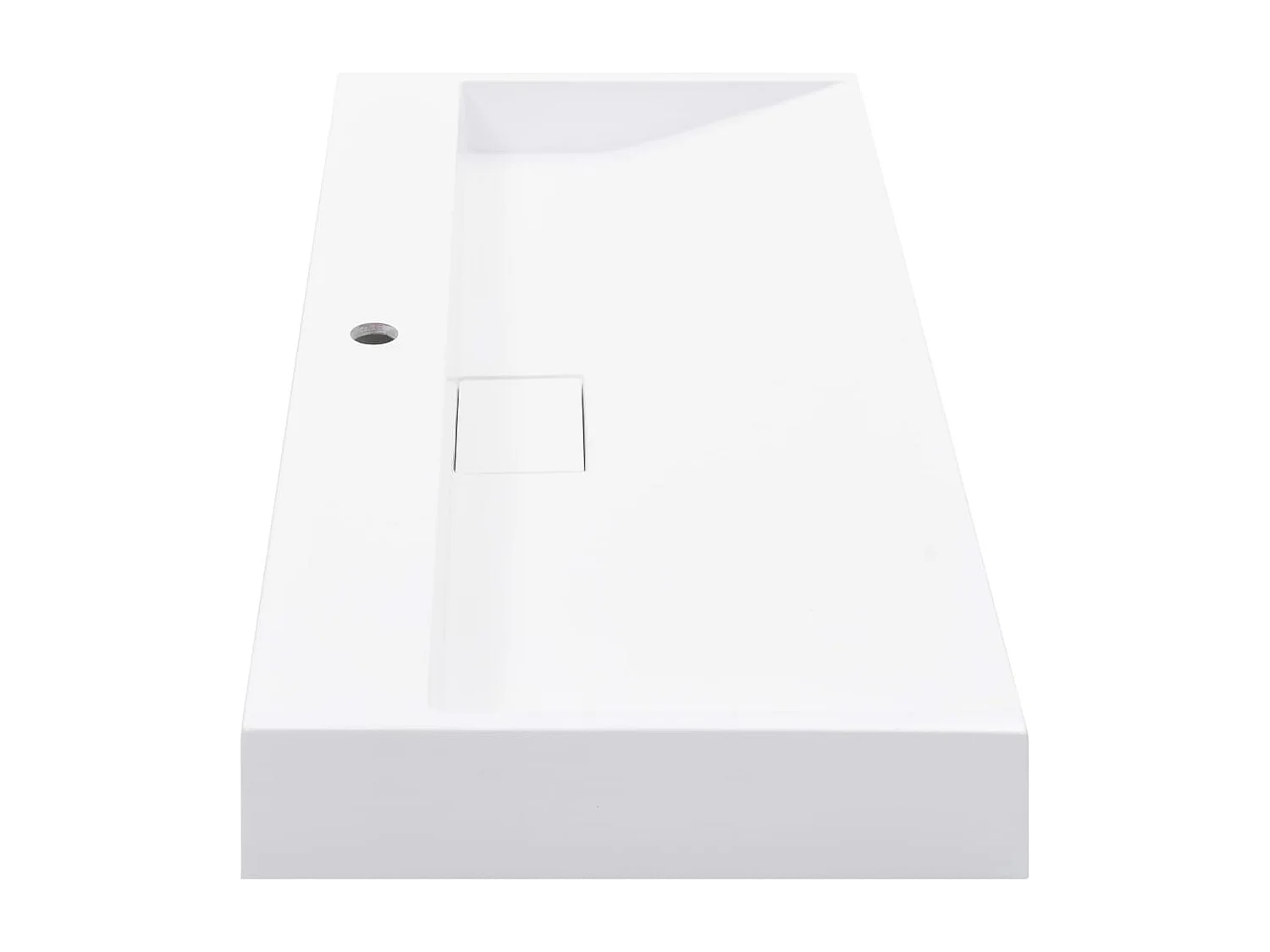 Lavabo 100x46x11 cm resina mineral/mármol blanco ES675482