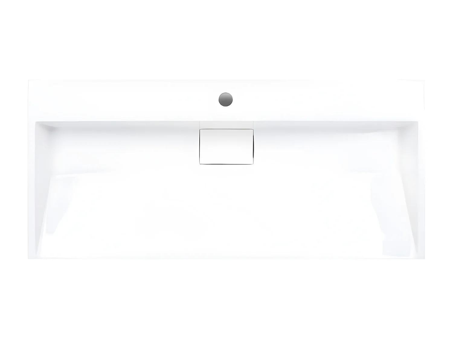 Vasque 100x46x11 cm Fonte minérale/marbre Blanc FR279988