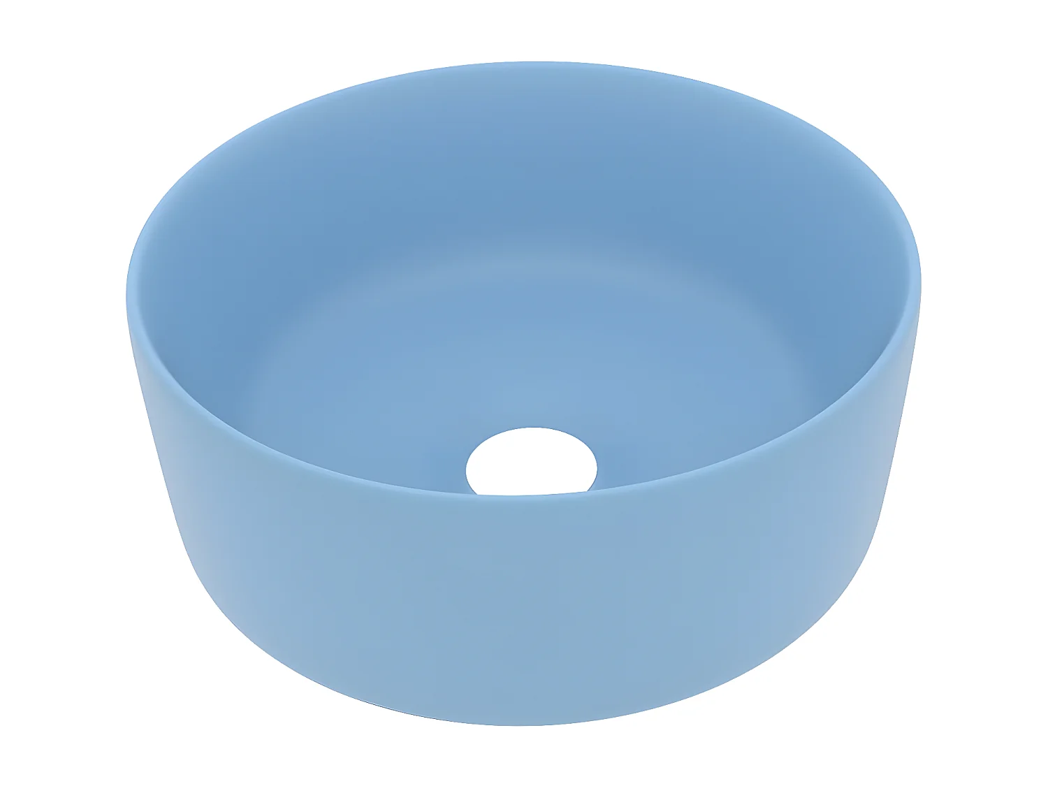 Lavabo de lujo redondo cerámica azul claro mate 40x15 cm ES958438