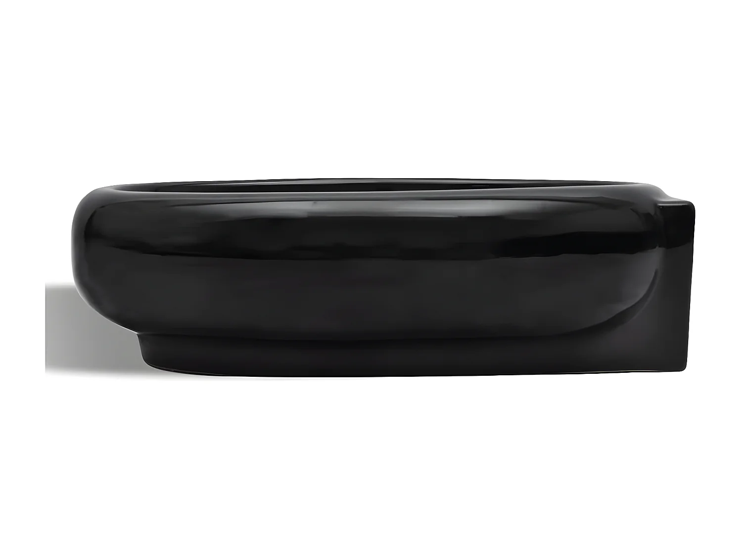 Vasque à trou de trop-plein/robinet céramique pour salle de bain Noir FR339935