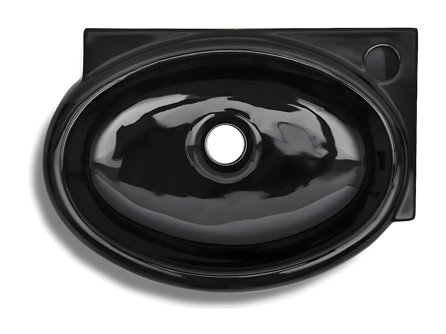 Vasque à trou de trop-plein/robinet céramique pour salle de bain Noir FR339935