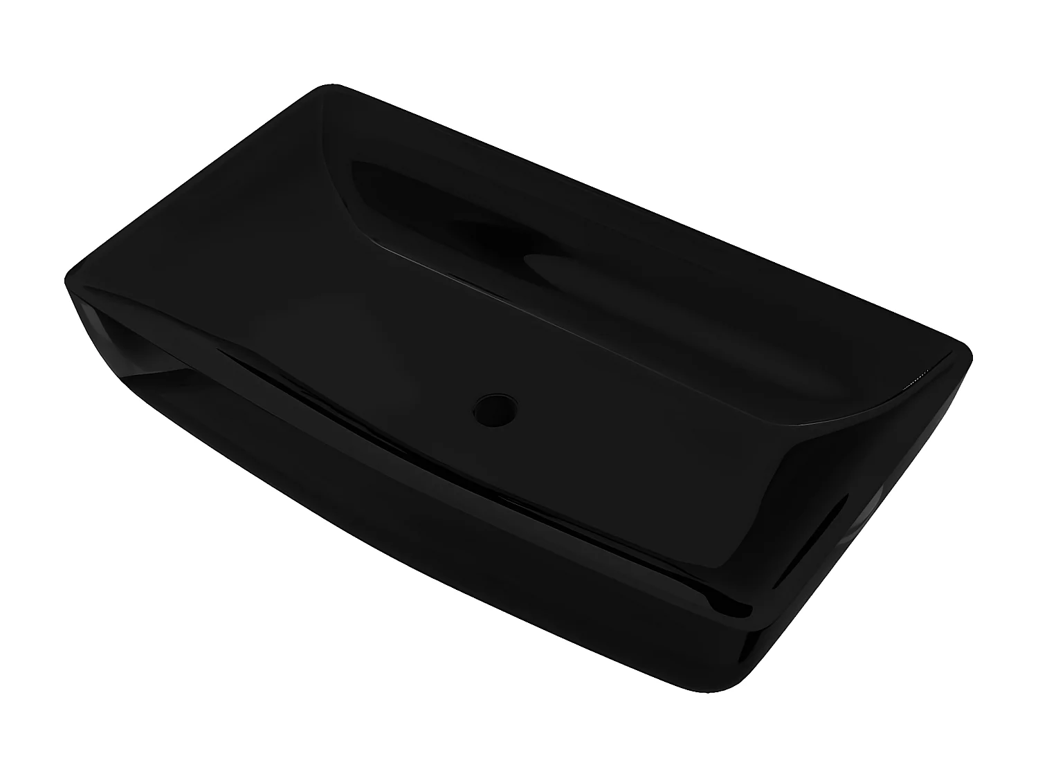 Vasque rectangulaire céramique Noir pour salle de bain FR739169