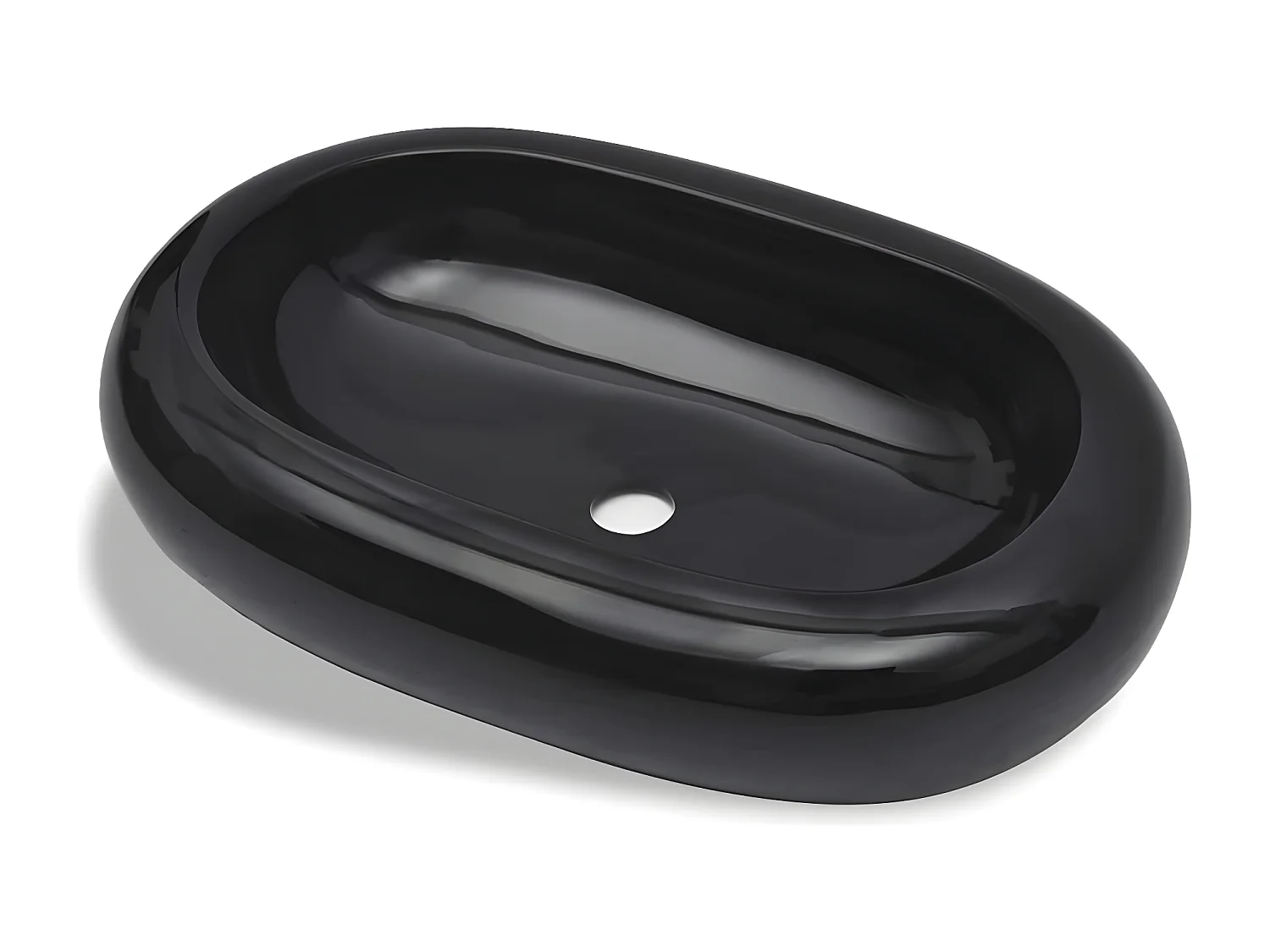 Vasque ovale céramique Noir pour salle de bain FR768374