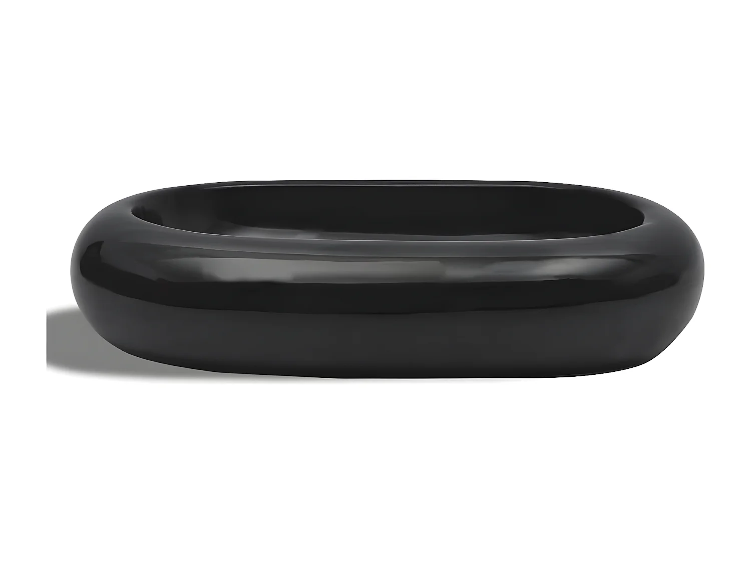 Vasque ovale céramique Noir pour salle de bain FR768374