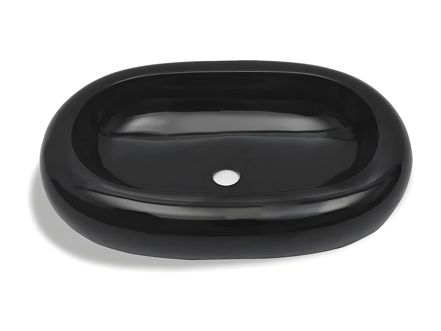 Vasque ovale céramique Noir pour salle de bain FR768374