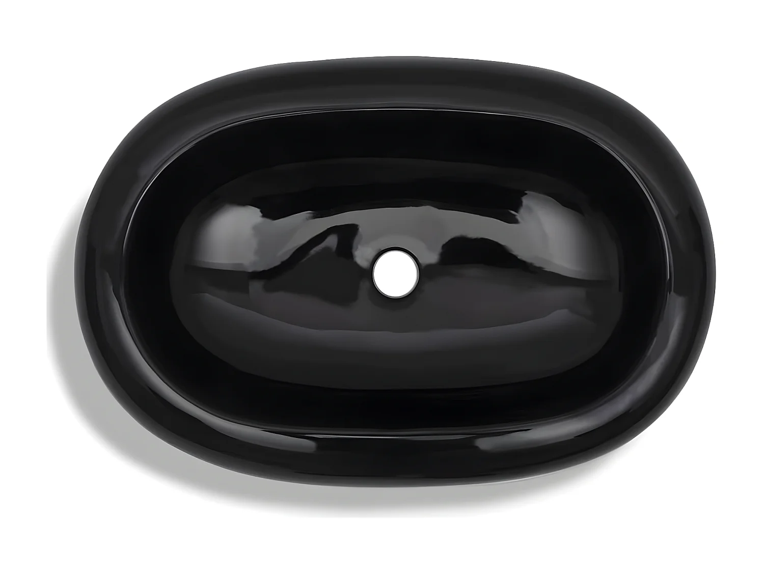 Vasque ovale céramique Noir pour salle de bain FR768374