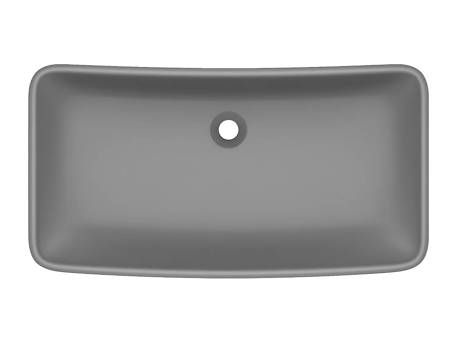 Vasque de luxe rectangulaire Gris foncé mat 71x38 cm Céramique FR682724