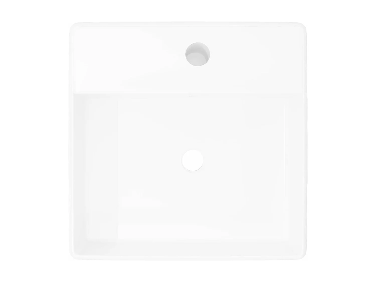 Luxueuse vasque céramique carrée avec trop plein 41 x 41 cm FR109685