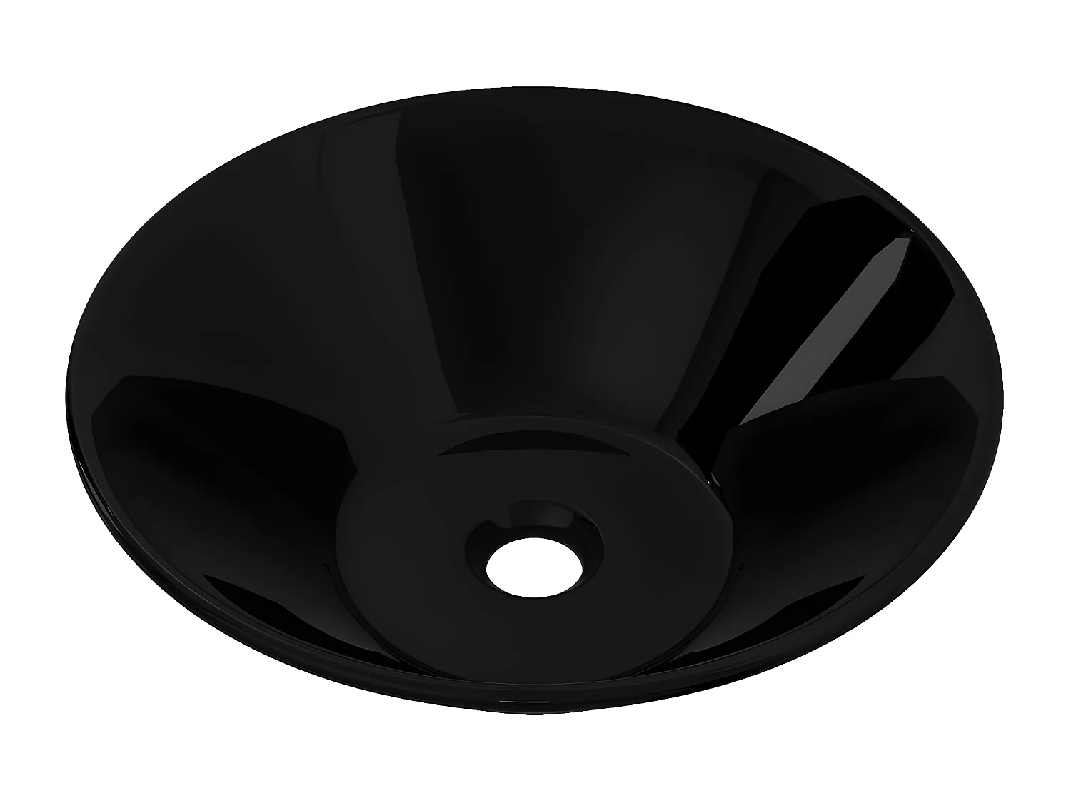 Lavabo de cerámica negro redondo ES836860