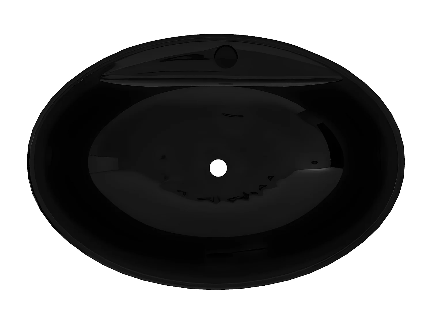 Vasque ovale à trou trop-plein/robinet céramique pour salle de bain FR902319