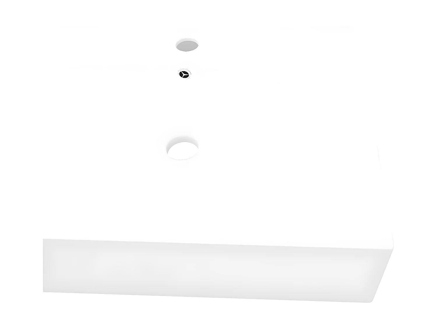 Vasque à poser en céramique Rectangulaire Blanche 60 x 46 cm FR244010