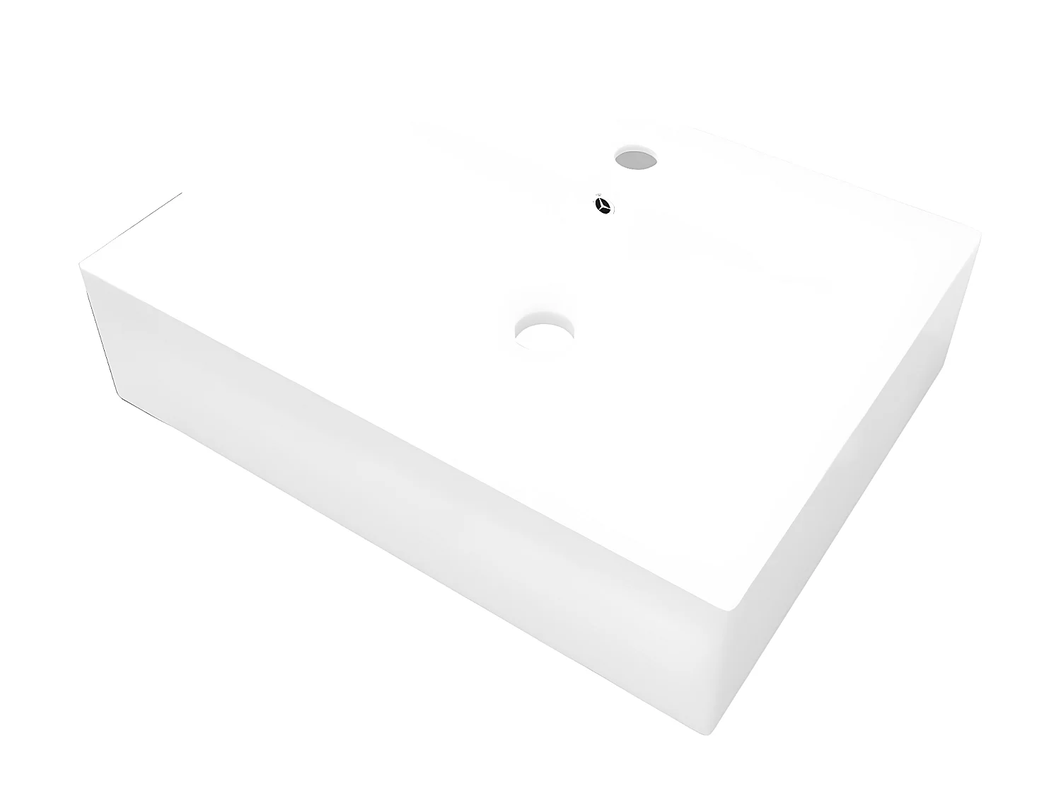 Vasque à poser en céramique Rectangulaire Blanche 60 x 46 cm FR244010