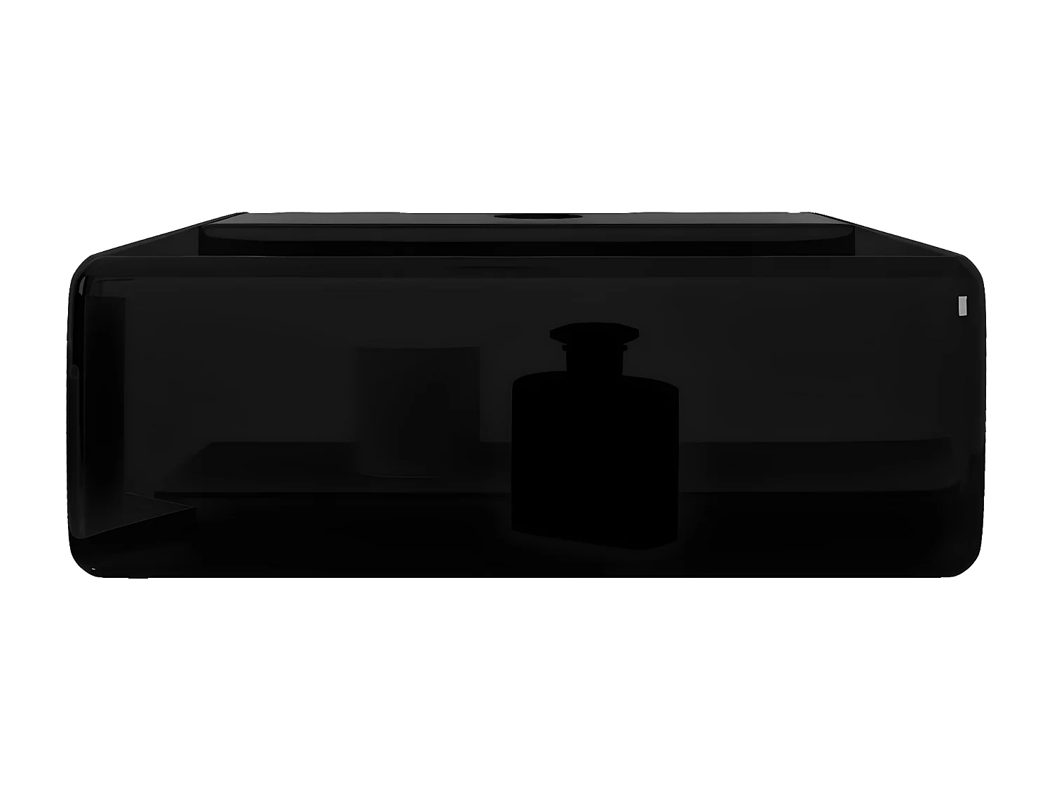 Vasque rectangulaire à trou Noir en céramique pour salle de bain FR378568
