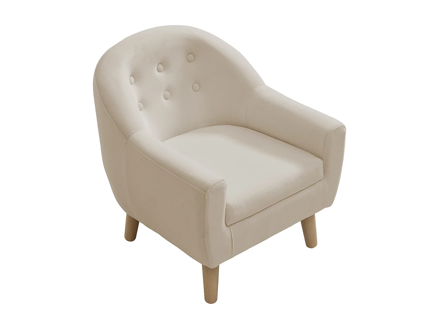 Fauteuil pour enfant en velours beige CASORLA