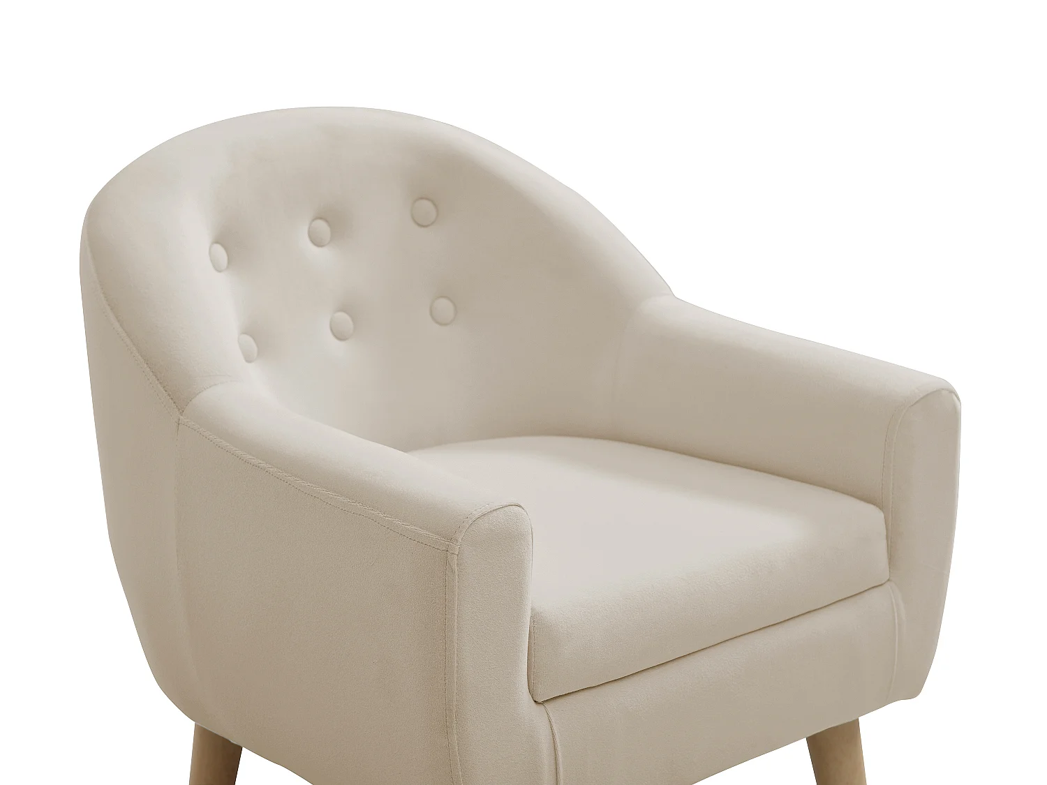 Fauteuil pour enfant en velours beige CASORLA