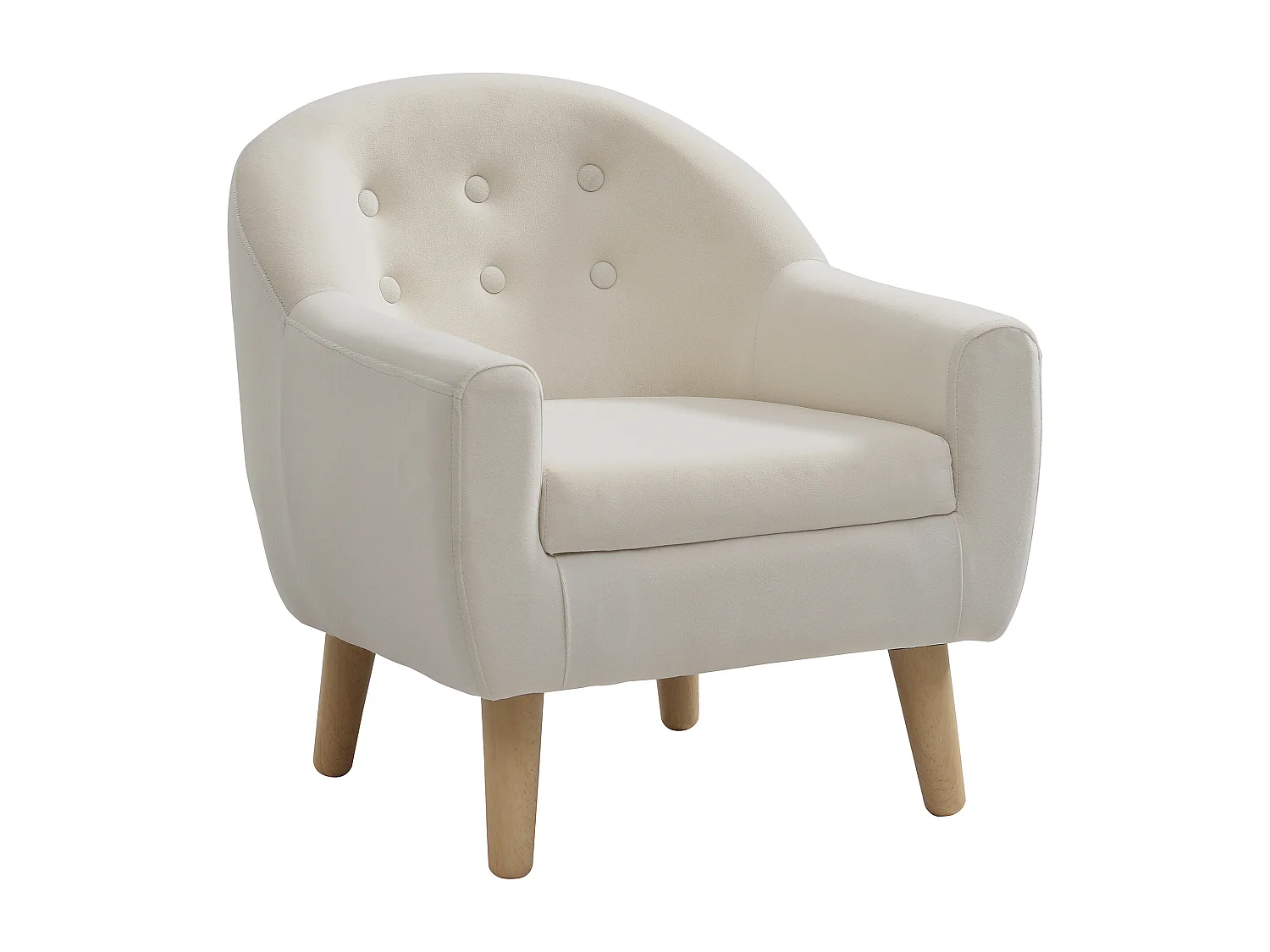 Fauteuil pour enfant en velours beige CASORLA