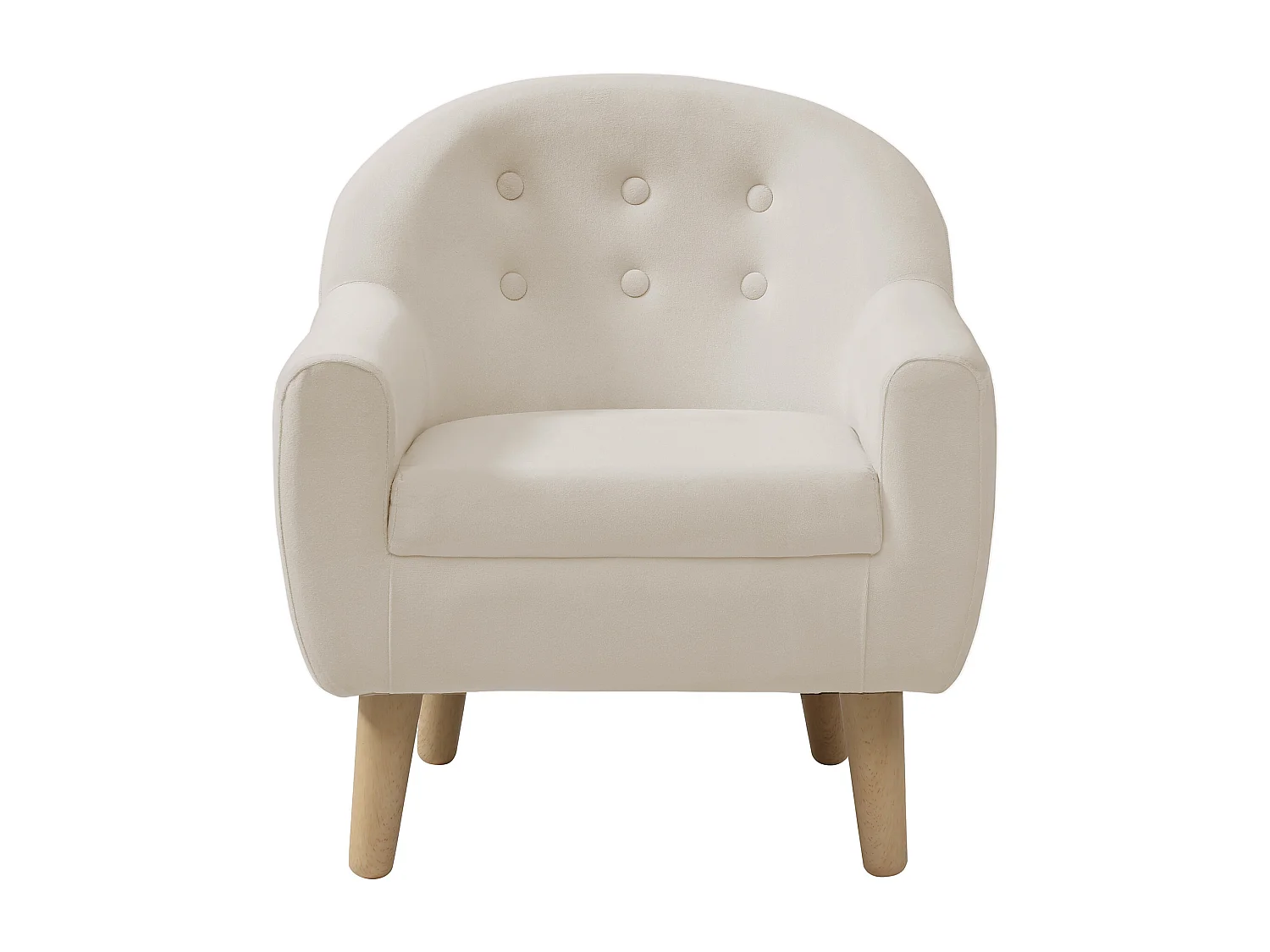 Fauteuil pour enfant en velours beige CASORLA