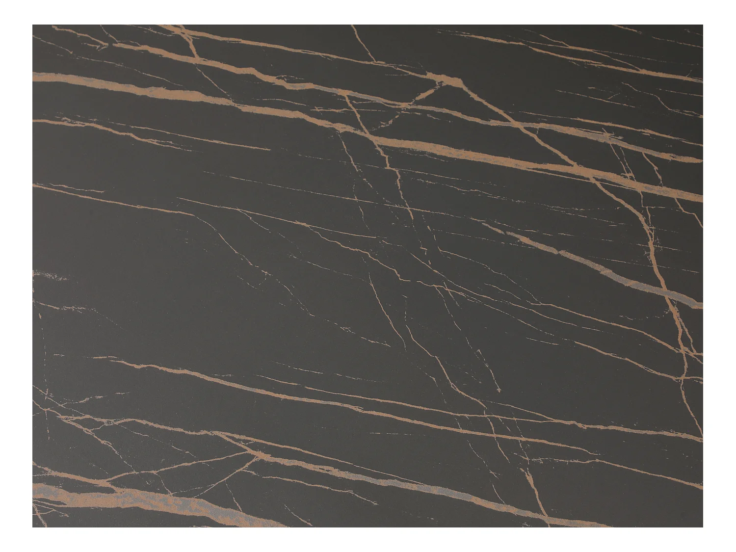 Table à manger extensible 6 à 10 personnes en céramique, verre trempé et métal - Effet marbre noir et doré - ZINORIA de Maison Céphy