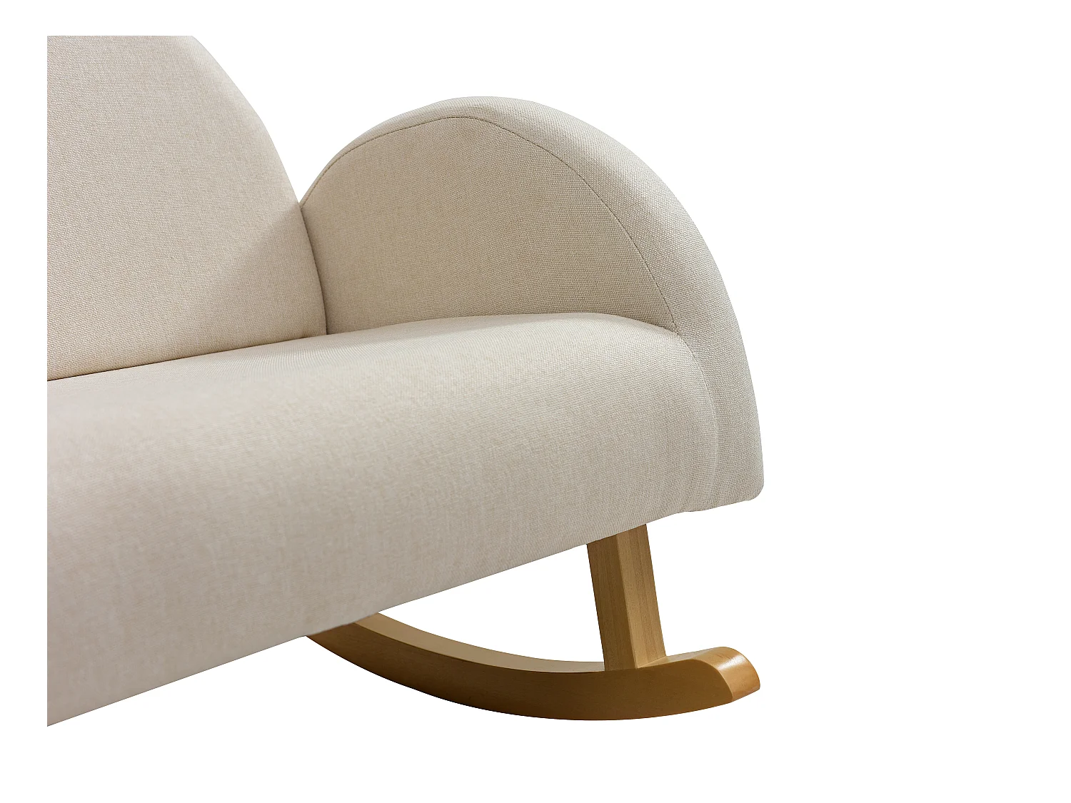 Sillón mecedor infantil de tela beige ESLIDA