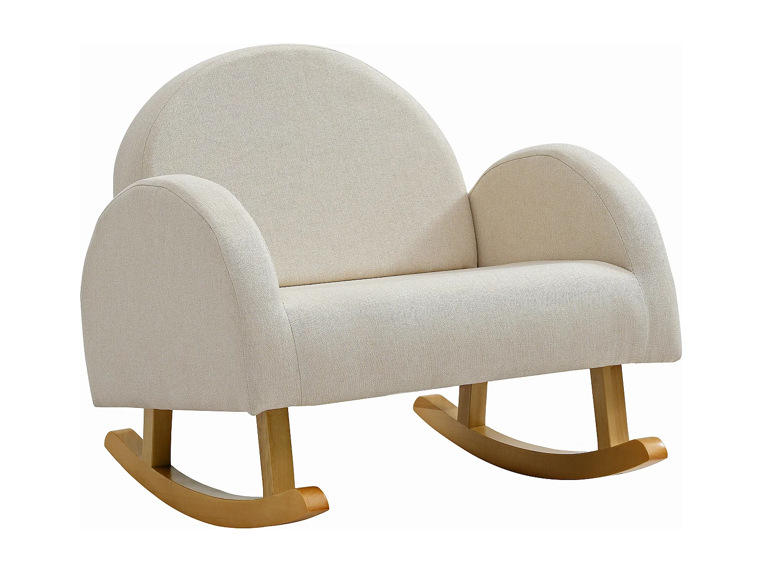 Sillón mecedor infantil de tela beige ESLIDA