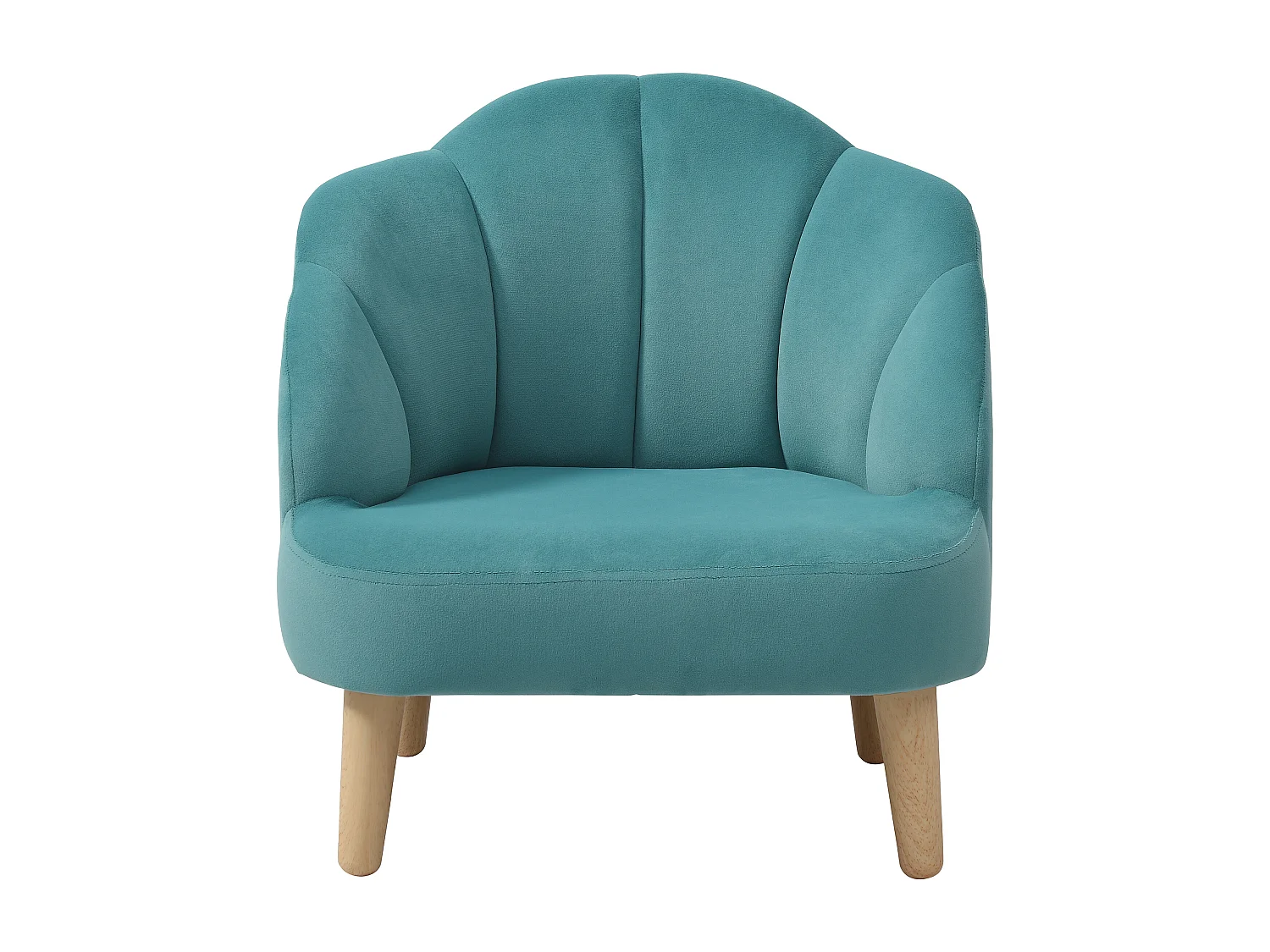 Fauteuil coquillage pour enfant en velours bleu COBACA