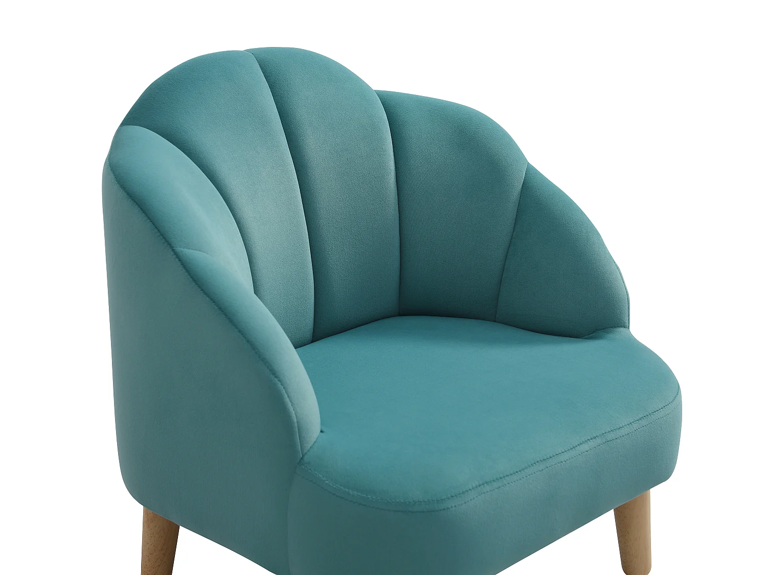 Fauteuil coquillage pour enfant en velours bleu COBACA
