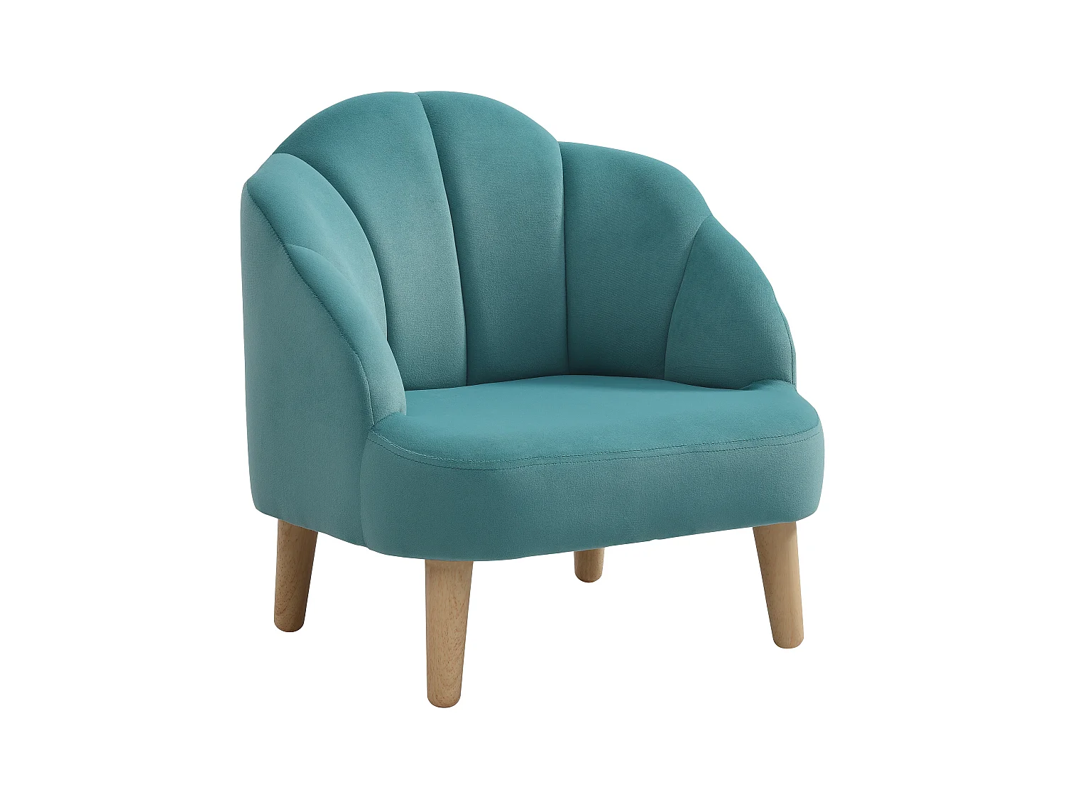 Sillón para niños de terciopelo azul COBACA
