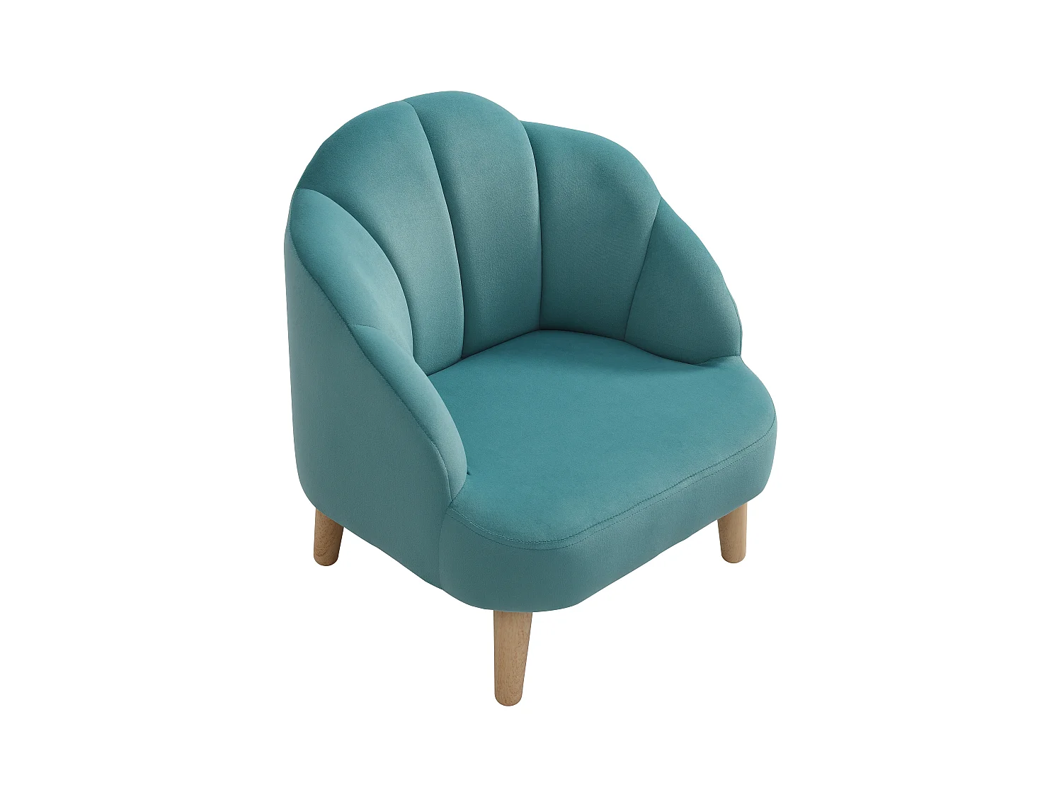 Sillón para niños de terciopelo azul COBACA