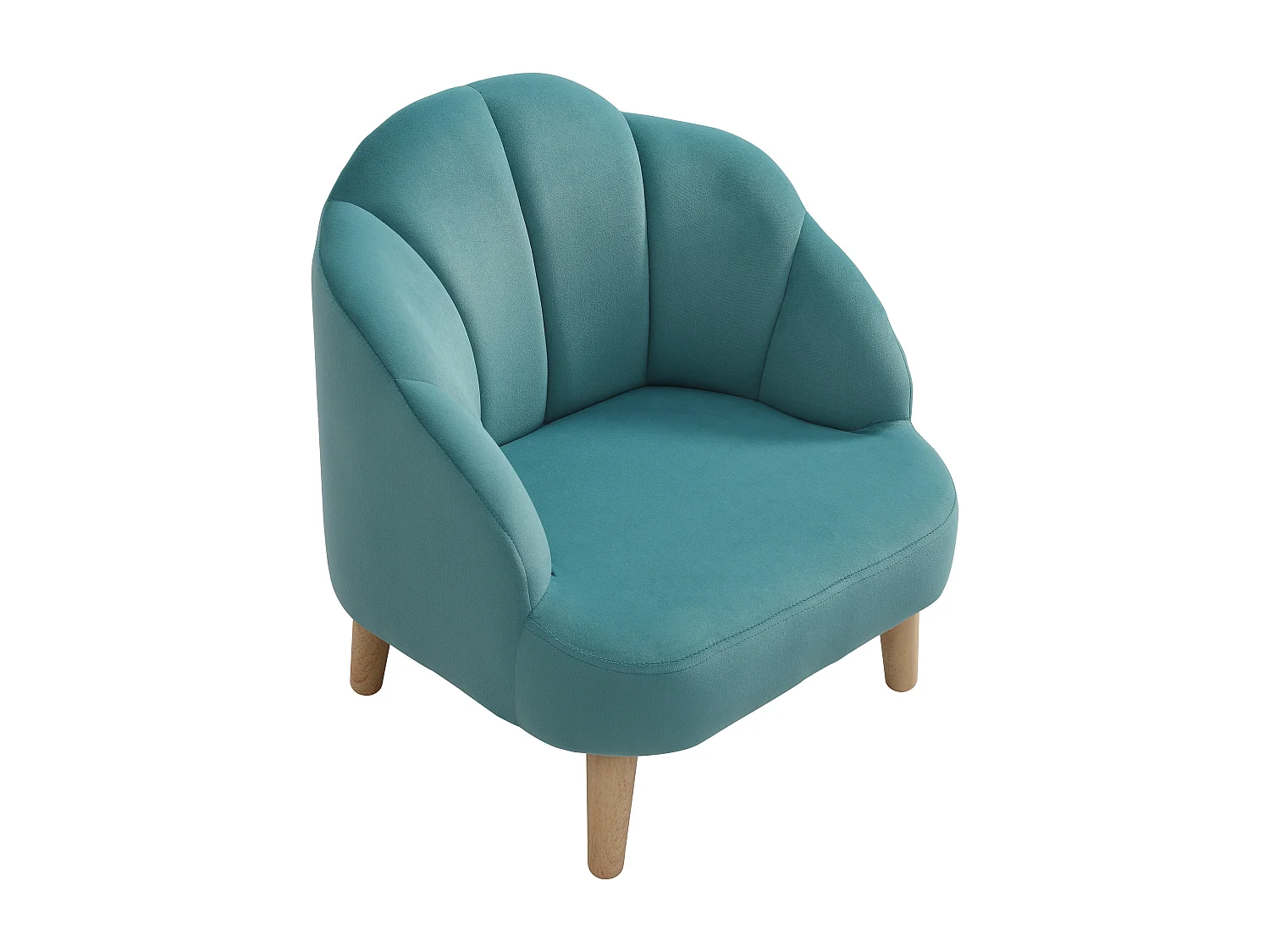 Kindermuschelsessel - Samt - Blau - COBACA