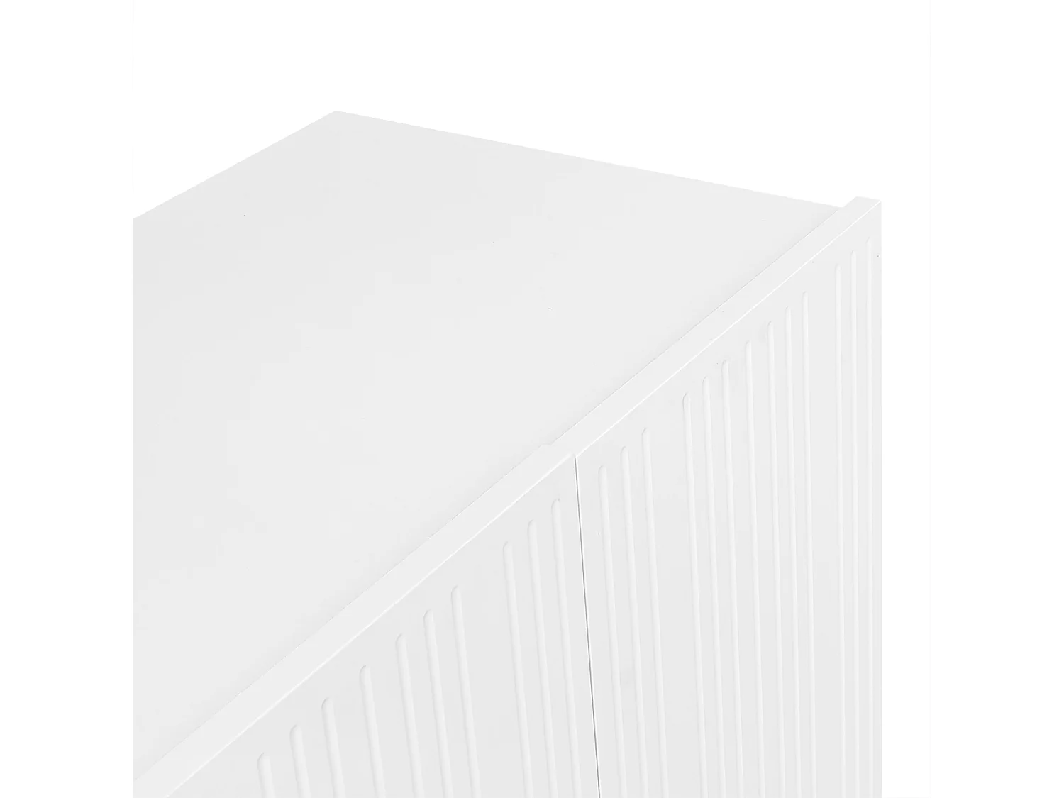 Dressoir 120x80,8x37,5cm, traanvormig dressoir met 4 geprofileerde deuren en bufferscharnier, wit