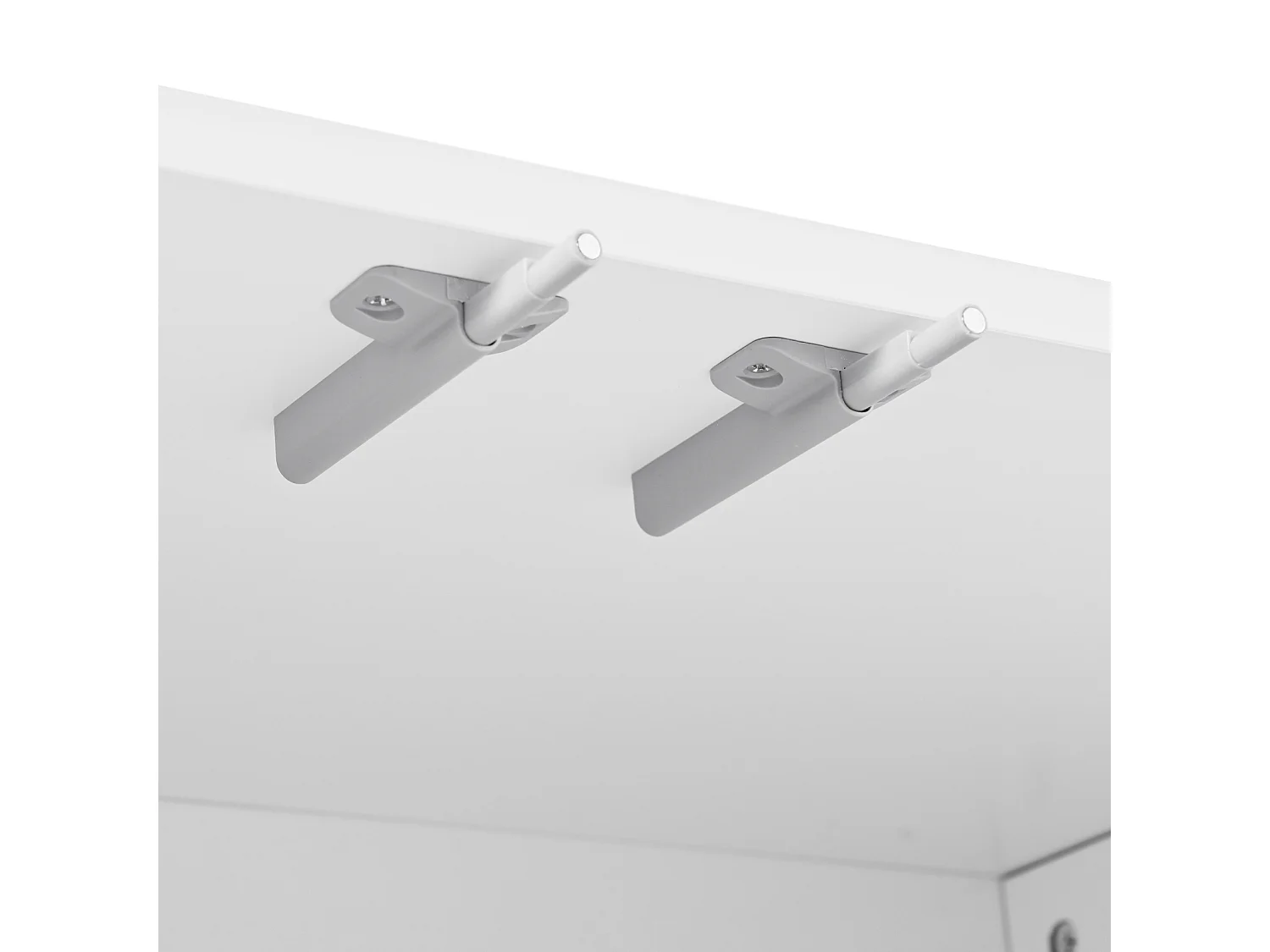 Buffet 4 portes, avec dispositif anti-recul, pour le salon et l'entrée, 152.5x40x76.5cm, blanc