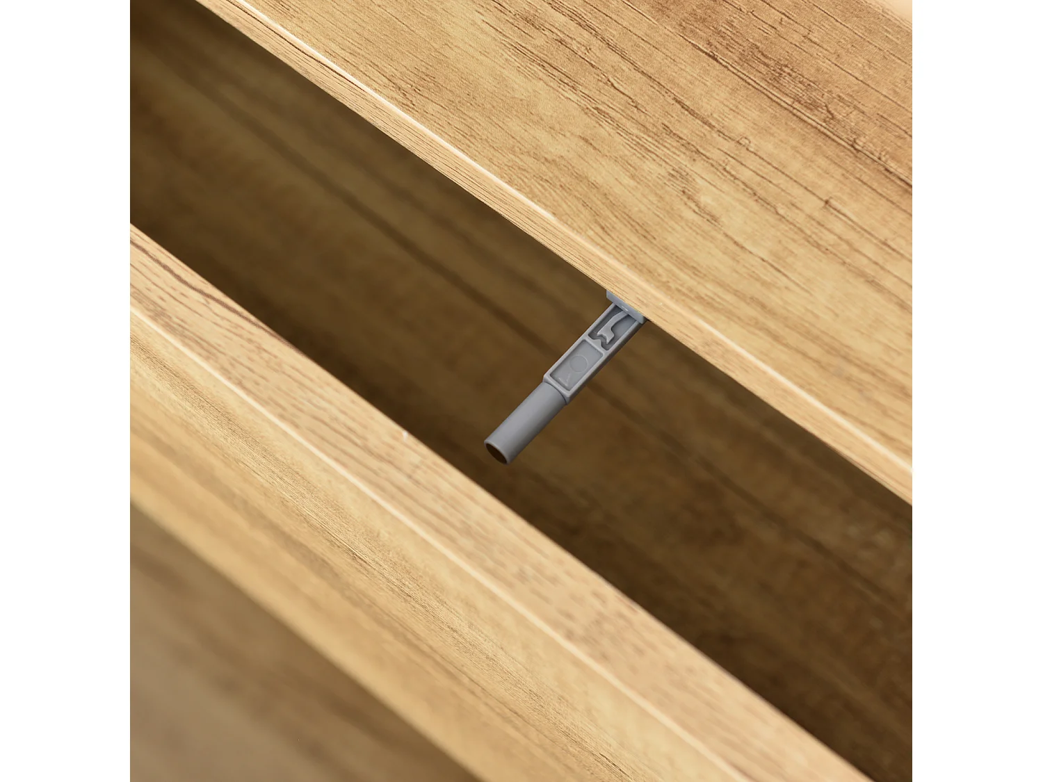 Woonkamer dressoir meubilair Moderne gestructureerde houten ladekast met opbergladen - L 140 x D 30 x H 78 cm