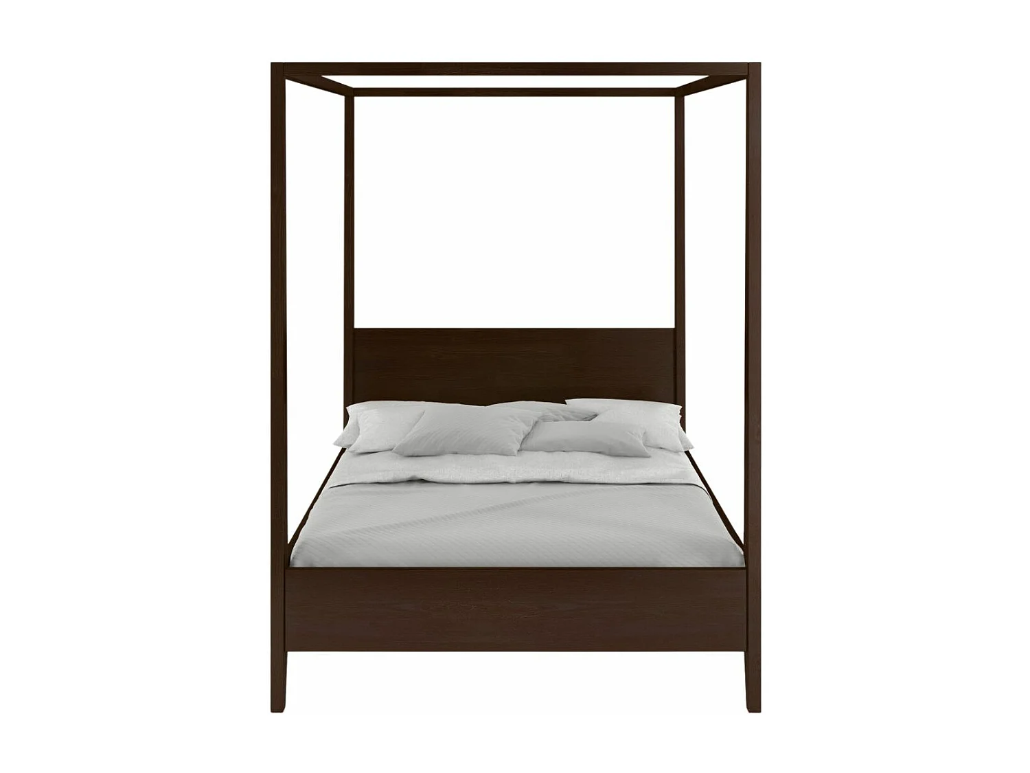 Lit en bois de hêtre avec baldaquin CANOPY / 160 x 200 cm, couleur palissandre