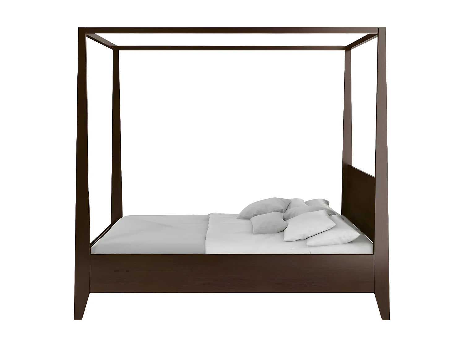 Lit en bois de hêtre avec baldaquin CANOPY / 160 x 200 cm, couleur palissandre