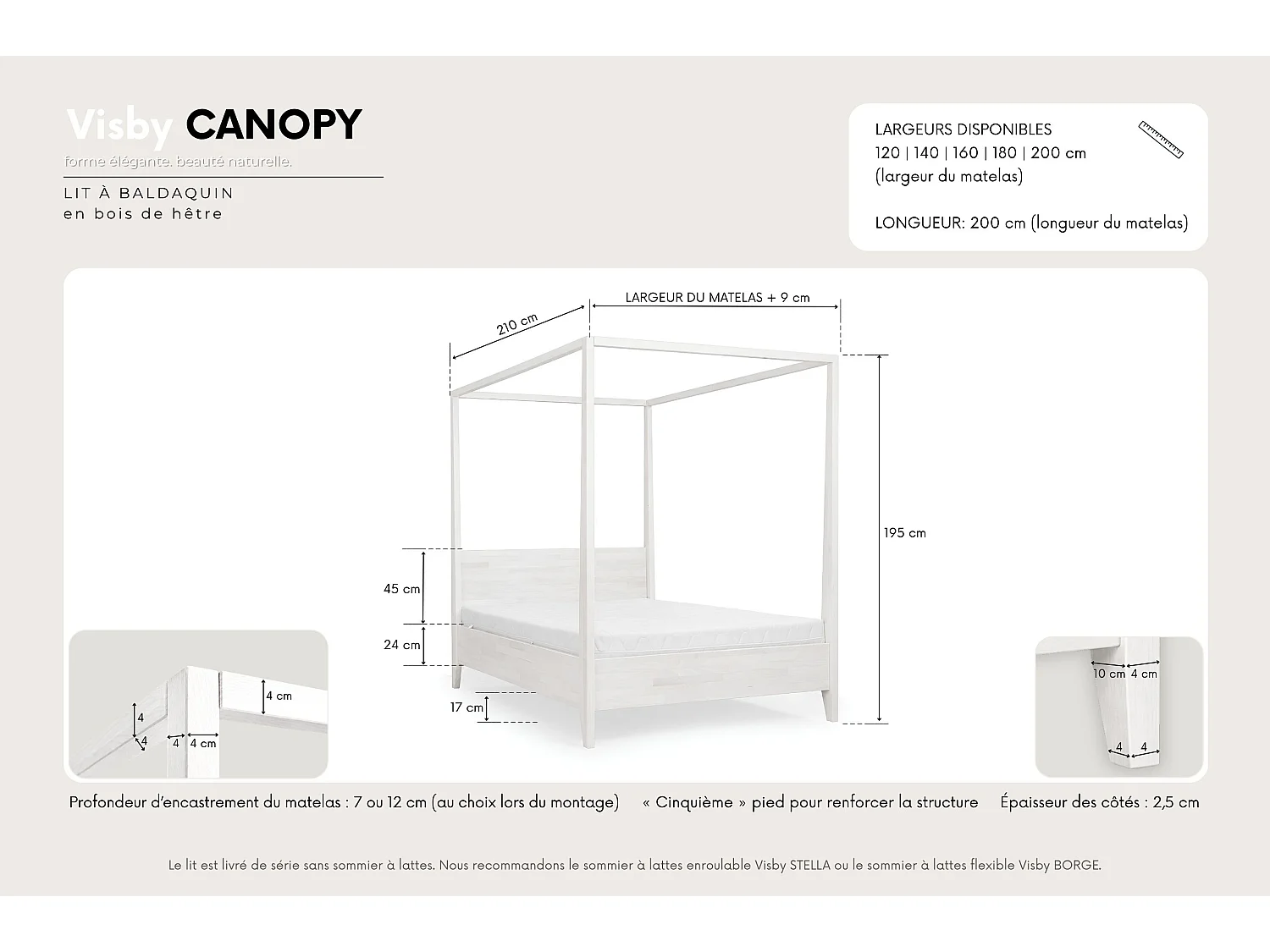 Himmelbett Canopy 160/200 in nussbaumfarbe