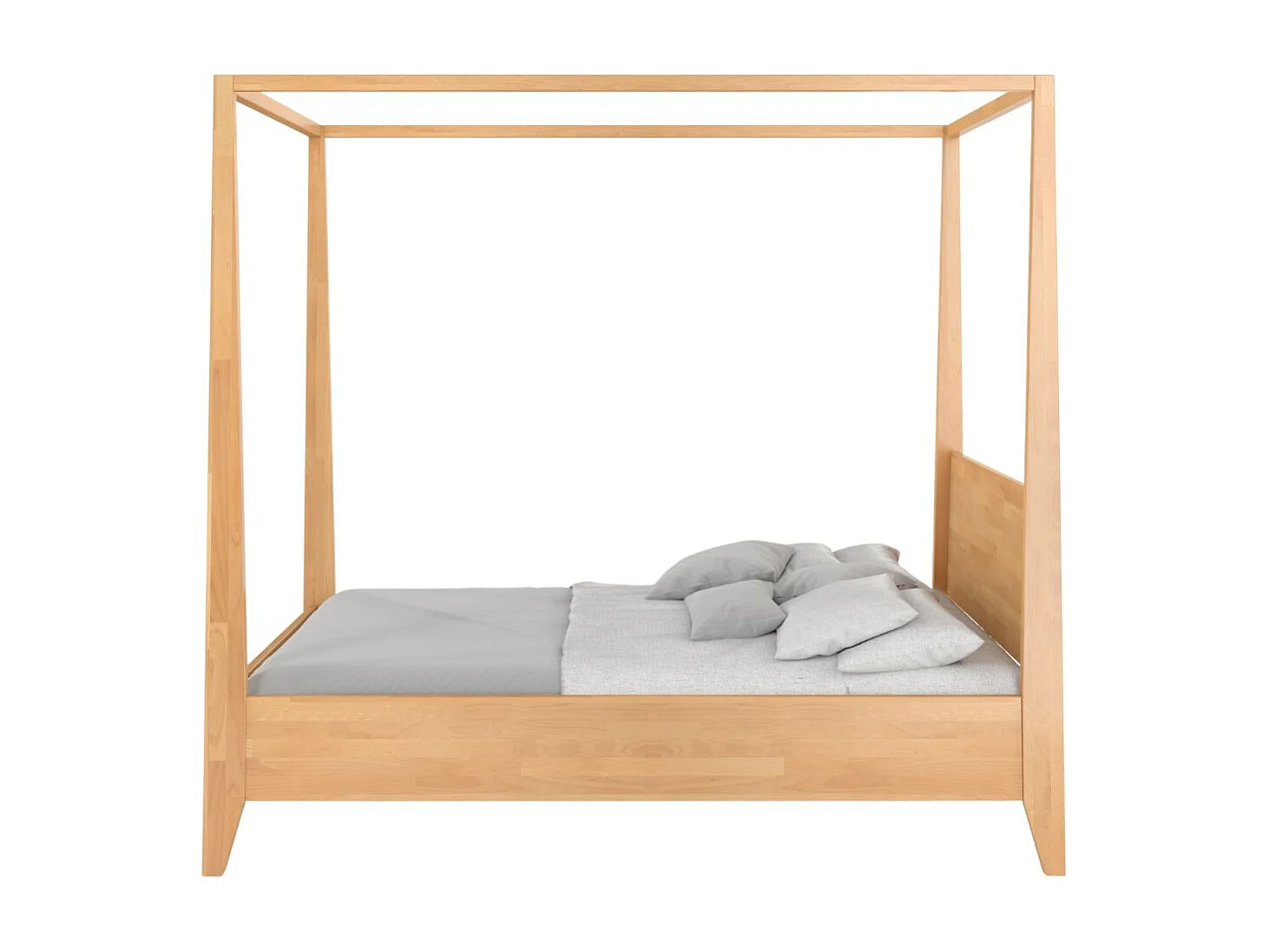 Lit en bois de hêtre avec baldaquin CANOPY / 160 x 200 cm, couleur naturelle