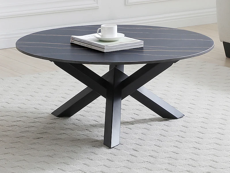 Couchtisch - Keramik & Metall - Marmor-Optik Schwarz - LEONORA von Maison Céphy