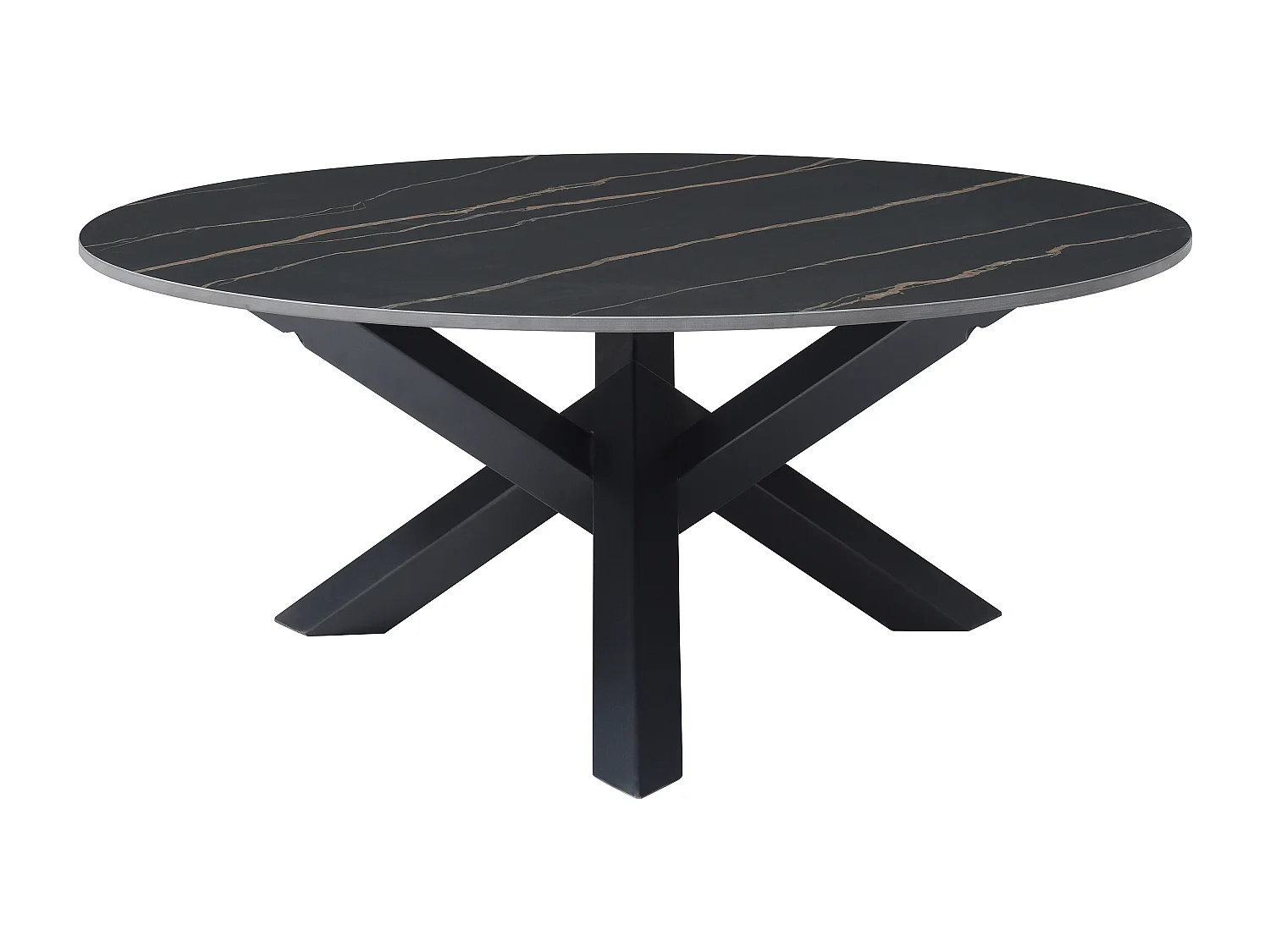 Table basse en céramique et métal - Effet marbre noir - LEONORA de Maison Céphy