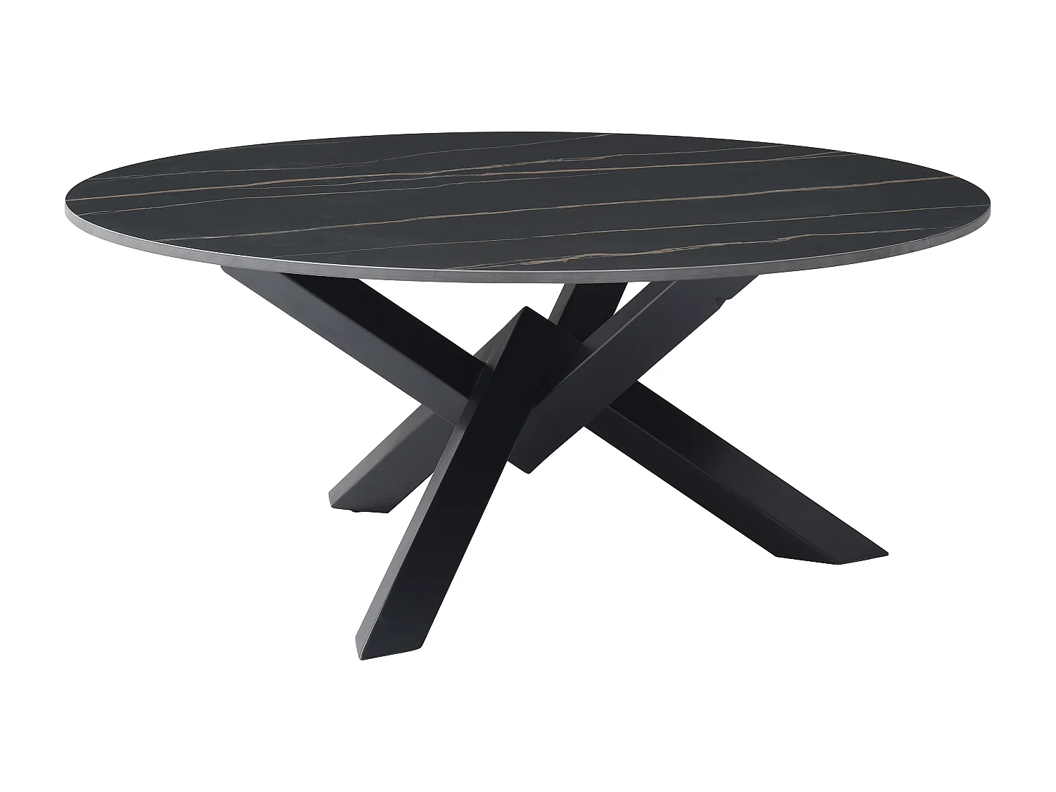 Table basse en céramique et métal - Effet marbre noir - LEONORA de Maison Céphy