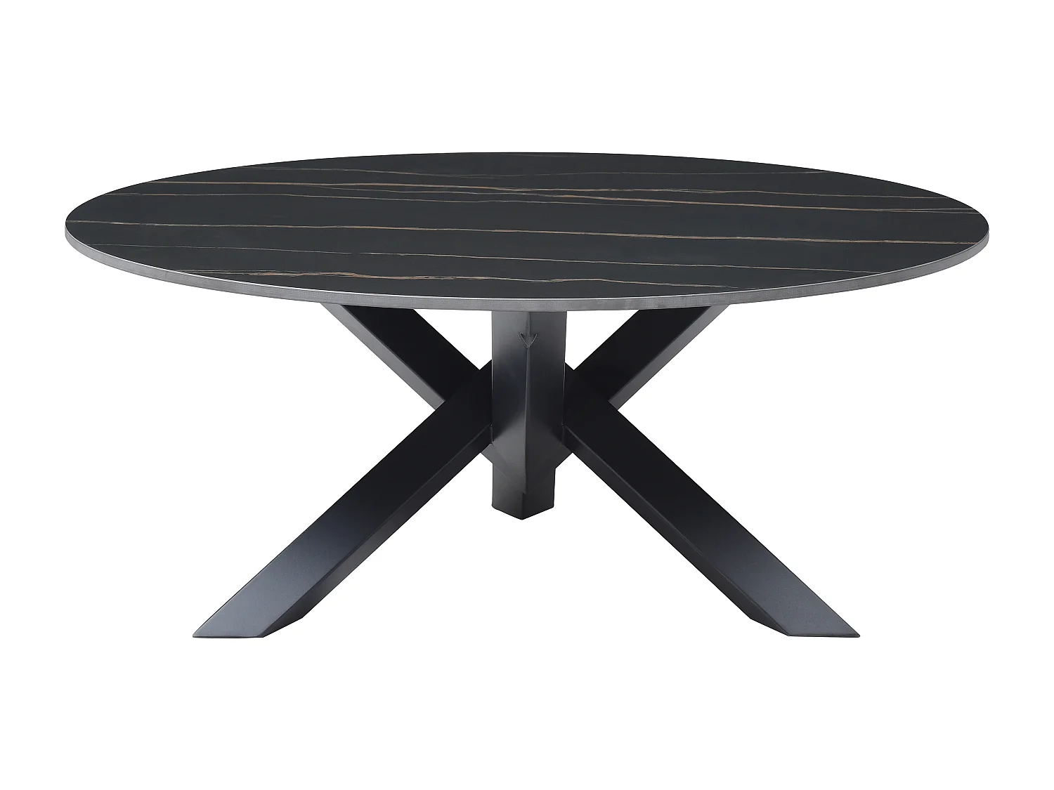 Table basse en céramique et métal - Effet marbre noir - LEONORA de Maison Céphy