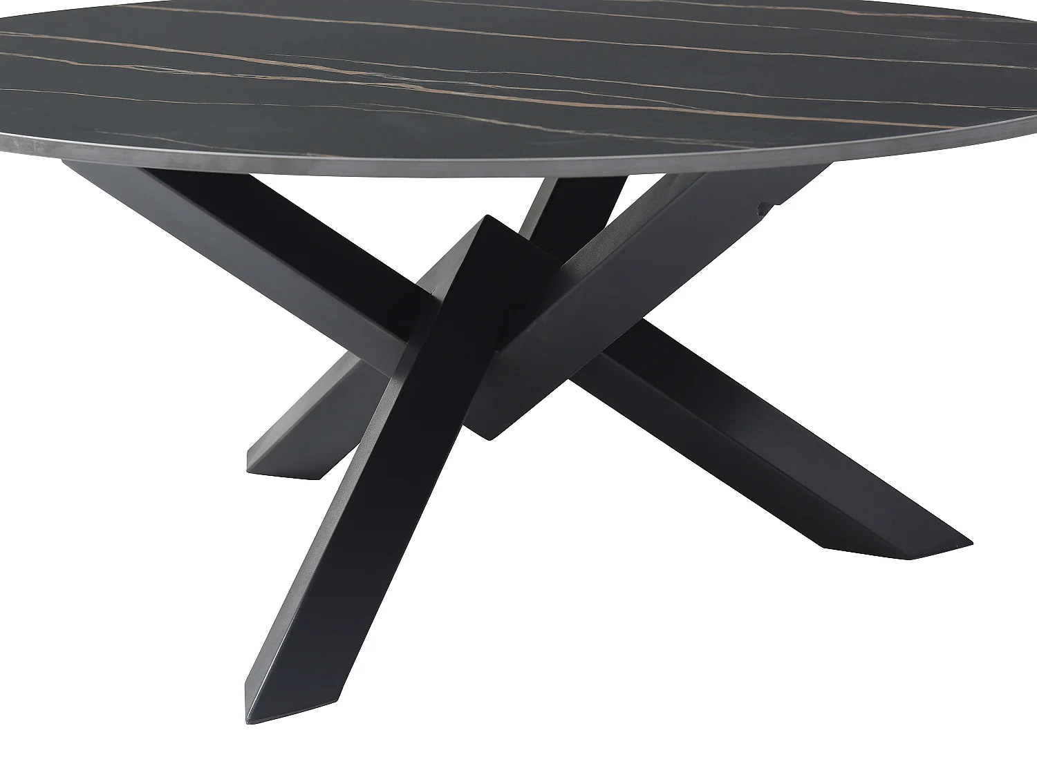 Table basse en céramique et métal - Effet marbre noir - LEONORA de Maison Céphy