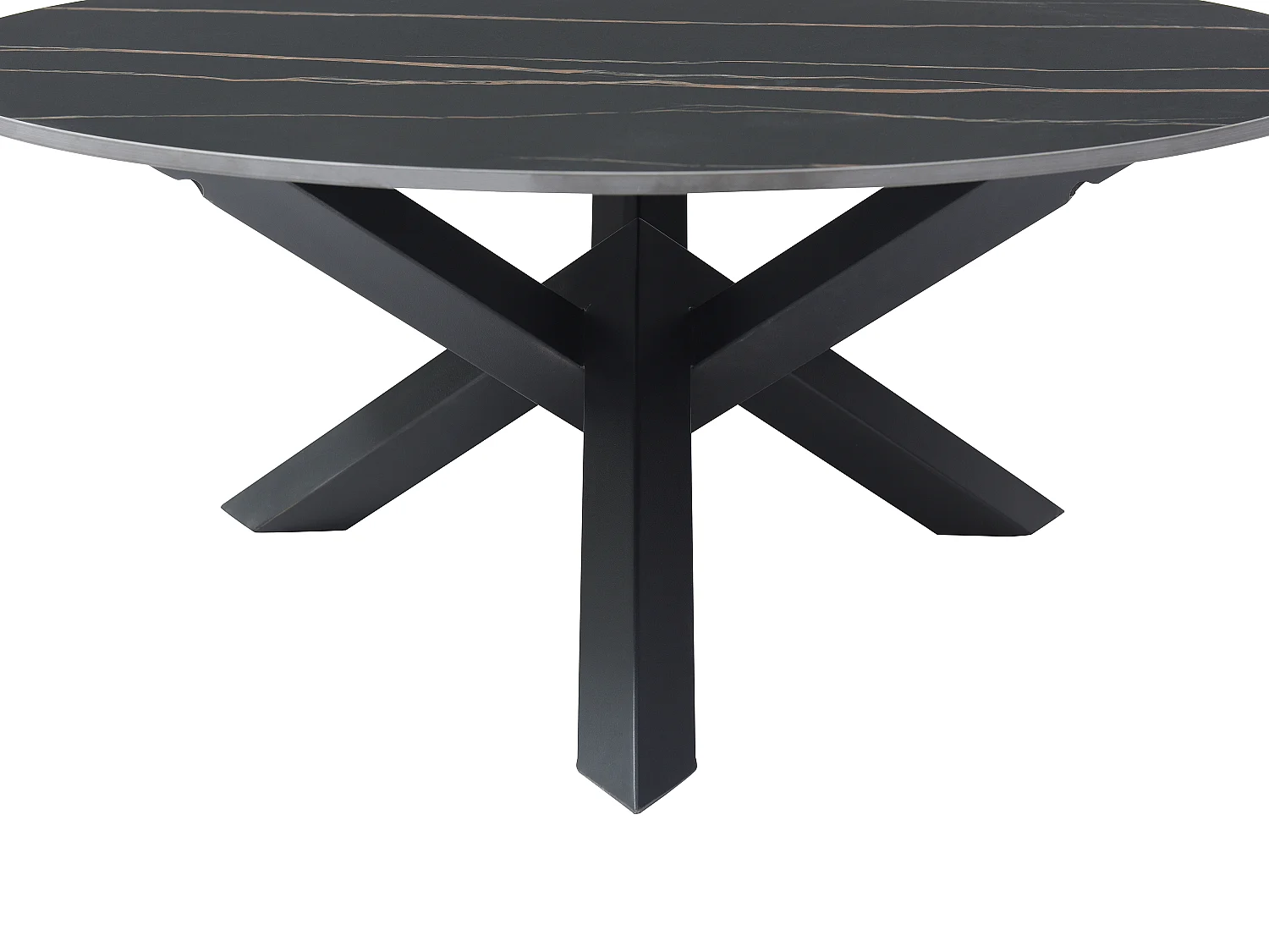 Table basse en céramique et métal - Effet marbre noir - LEONORA de Maison Céphy