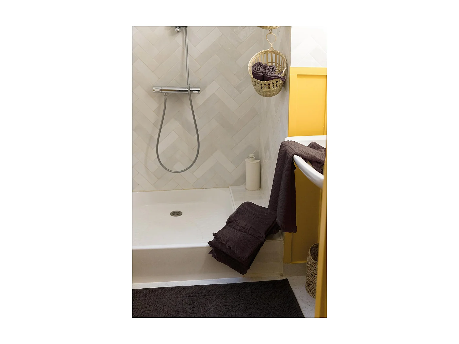 Drap de douche Zoé ebene 70 x 140 cm Vivaraise