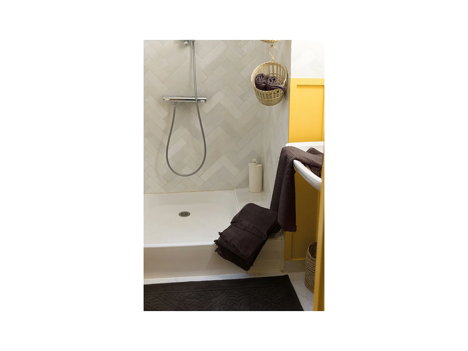 Drap de bain Zoé ebene 100 x 180 cm Vivaraise