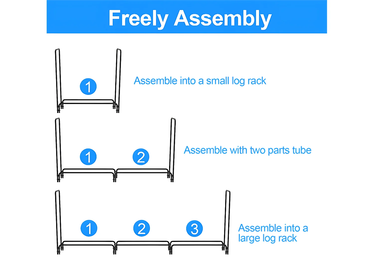 Porte bûches en métal - Noir - Abri de jardin - Range bûche Charge 408kg XXL - Range bois cheminée