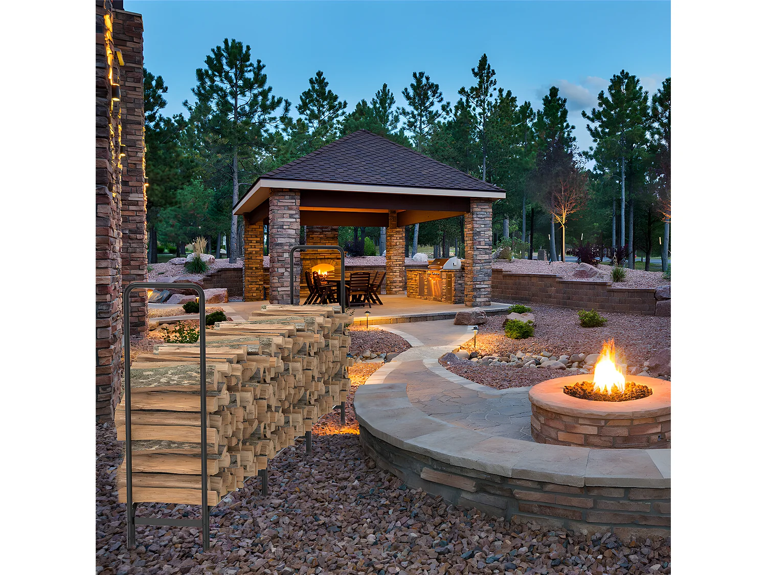 Porte bûches en métal - Noir - Abri de jardin - Range bûche Charge 408kg XXL - Range bois cheminée