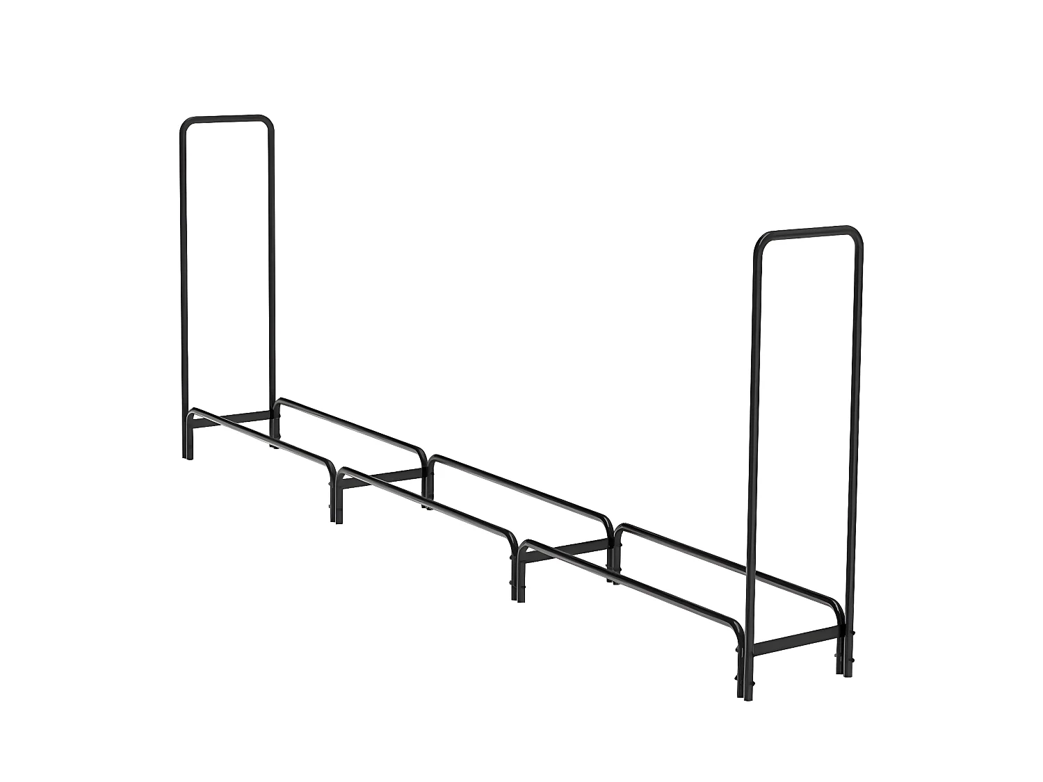Porte bûches en métal - Noir - Abri de jardin - Range bûche Charge 408kg XXL - Range bois cheminée